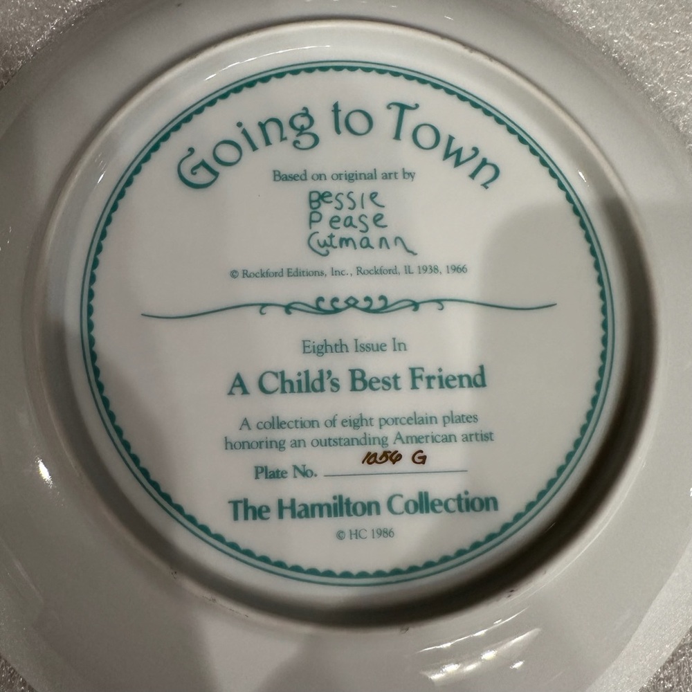 Going to Town by Bessie Pease Gutmann Vintage Collector’s Plate 615 - Picture 6 of 7